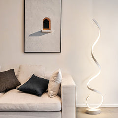 Modern LED Strip Floor Lamp Black White Floating Light