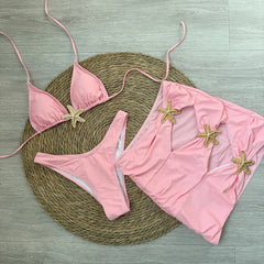 Black Starfish Embellished Bikini Set