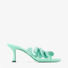 Sequin Embellished Heeled Thong Sandals
