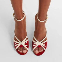 Butterfly Knot Ankle Strap Stiletto Heels