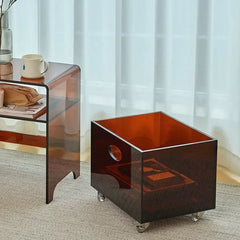 Transparent Acrylic Bedside Table With Storage