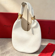 Half Moon Face Hardware Shoulder Bag