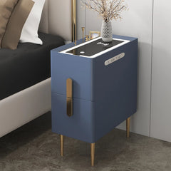 Metal Nightstands Drawers Storage For Bedroom-Blue