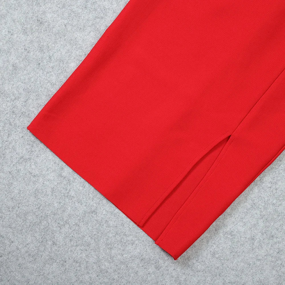 Red fabric on a gray background