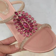 Crystal Embellished Thin Heel Sandals