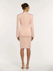 Satin Hourglass Waist Blazer