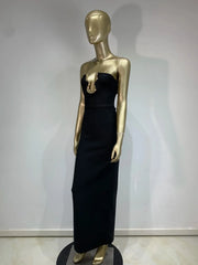 Strapless Gold Detail Maxi Dress