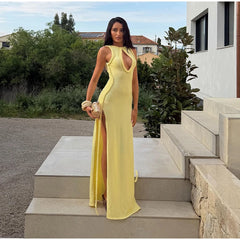 Braided Trim Cutout Maxi Dress