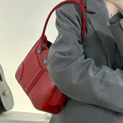 Vintage Red Women's Elegant PU Leather Bag