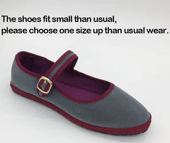 Velvet Buckle Strap Flats
