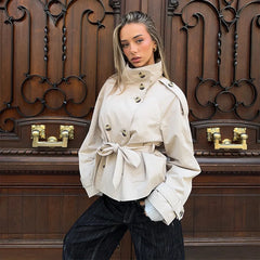 Belted Double Breasted Trench Coat