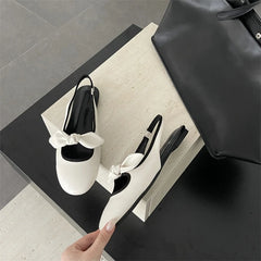 Bow Slingbacks with Round Toe
