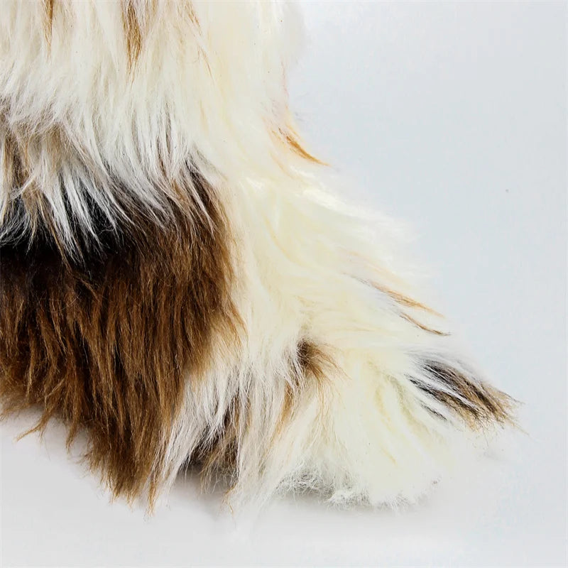 Close-up of Furry Knee High Boots Toe