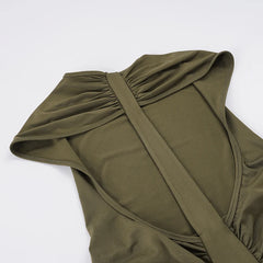 Ruched Open Back Mini Dress