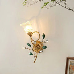  Contemporary Wall lamp French Pastoral LED Creative Flower Living Room Bedroom Corridor Home Decoration Golden Atelier 2