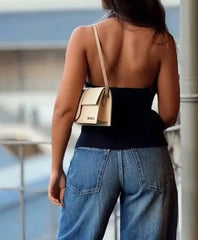 Halter Top Solid Bow Backless Short Vest