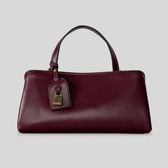 Structured Top Handle Bag with Lock Detail