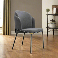 Modern Leather Backrest Dining Chair Soft Cushion Home Furniture Golden Atelier