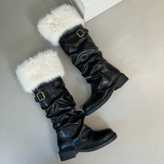 Plush Knee High Fur Warm Long Booties