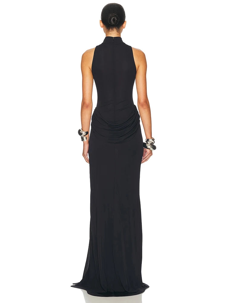 Black evening gown - back view
