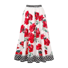 Flowing floral print maxi skirt