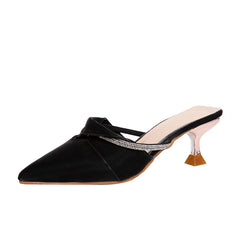 Pointed Toe Fine-heeled Lazy Half Drag Sandal Shoes
