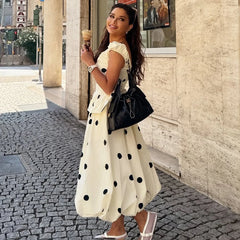 Polka Dot High Waist Skirt
