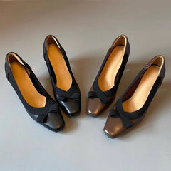 Butterfly-knot Mule Pumps