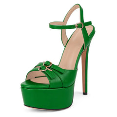 Peep Toe Platform Mixed Colors Stiletto