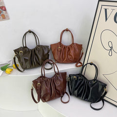 Pleated Short Handle Shoulder Bags