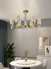  Lifestyle image showcasing the bubble chandelier as a statement piece in a contemporary dining room. Golden Atelier 3