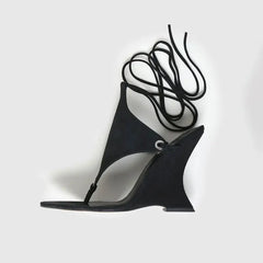 Thong Wedge Lace Up Sandal