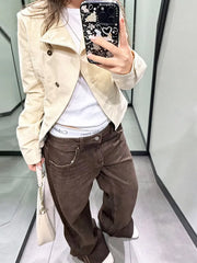 Fitted Asymmetric Button Front Jacket