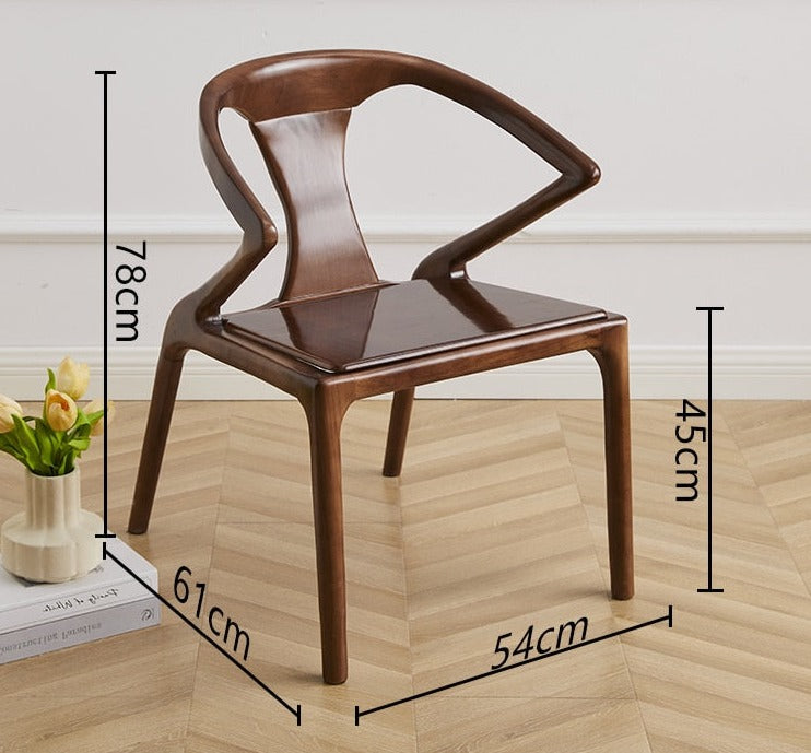 Wood Minimalist Dining Chair, Patio Chair