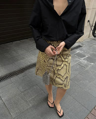 Snake Print Midi Pencil Skirt