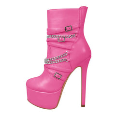 Platform Chain Detail Ankle Boots