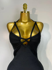Crisscross Halter Bodycon Mini Dress