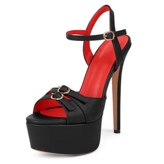 Peep Toe Platform Mixed Colors Stiletto