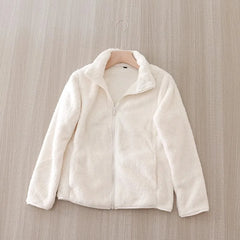 Women's Outerwear Plush Stand Collar Sweet Jacket