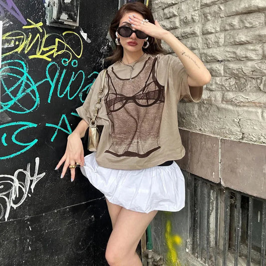 Funny Graphic Print Casual Oversized T-shirt