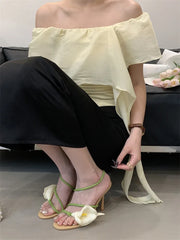 Transparent Flower Stiletto Heels