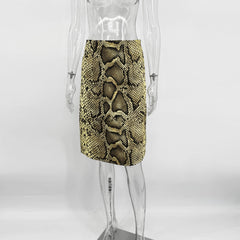 Snake Print Midi Pencil Skirt