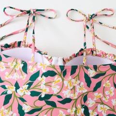Printed One Piece Swimsuit with Beach Skirt