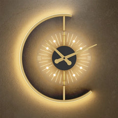 Modern LED Wall Lamps Clock Sconce Lighting Fixture Golden Atelier