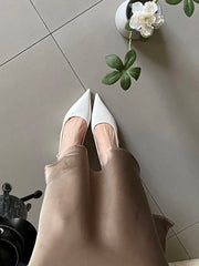 Pumps Pointed Toe Square Heels Mule Shoes