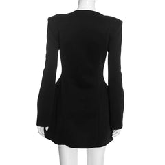 Button Structured Blazer Mini Dress
