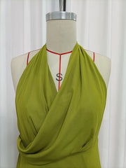 Halter Neck Draped Maxi Dress