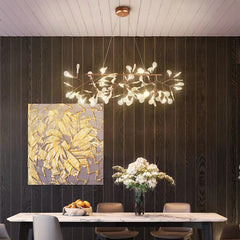 LED Chandelier Rose Gold/Black Brushed Light Fixtures