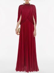 Red evening gown on a white background