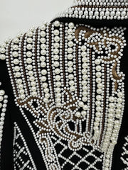 Beaded Pearl Embroidered Cropped Jacket